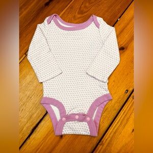 LAMAZE Organic Cotton Infant Girls 3mo Long Sleeve Bodysuit Onesie Pink White